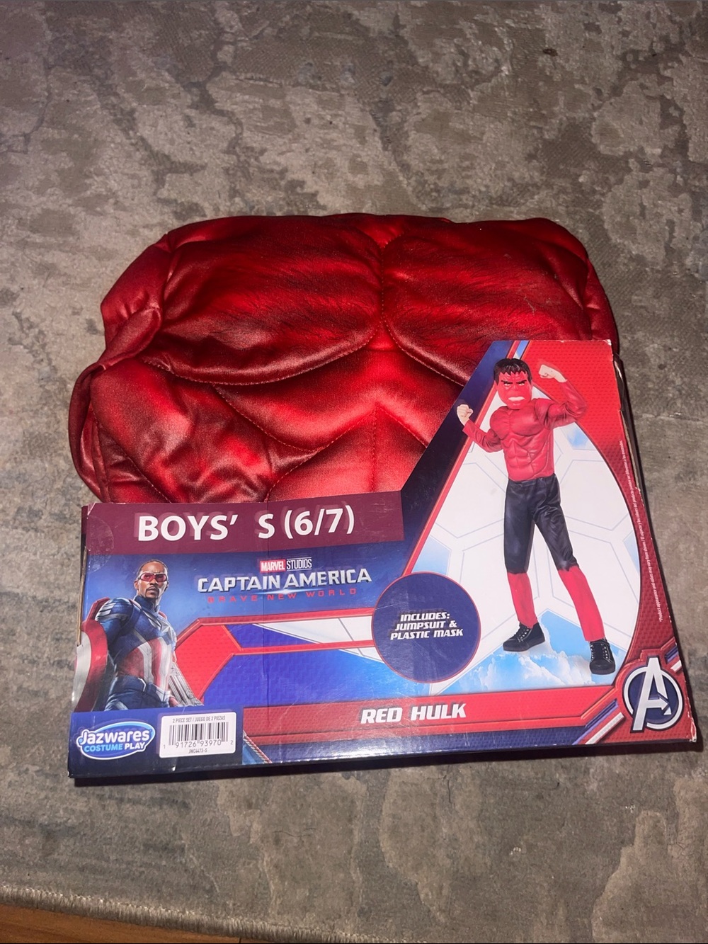 Marvel Captain America Red Hulk Boys' Costume - Red, Size S (6/7)